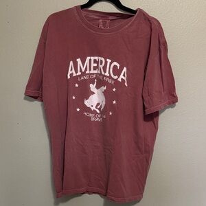 Comfort Colors Maroon America Graphic Tee